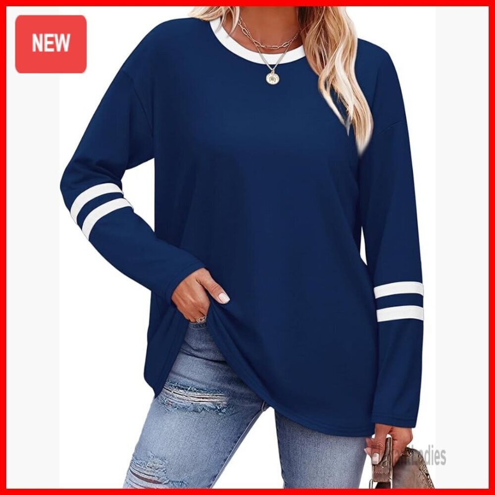 Long Sleeve T-Shirt Regular Fit Athletic Style Crew Neck Casual Top